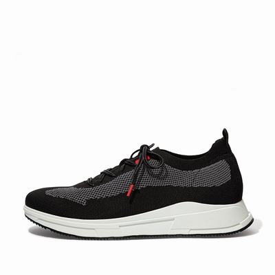 Fitflop Frey Knit - Sneaker Herren - Schwarz (BJA574608)